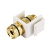 Monoprice 108434 Keystone Jack/Banana Jack with Black Ring - White