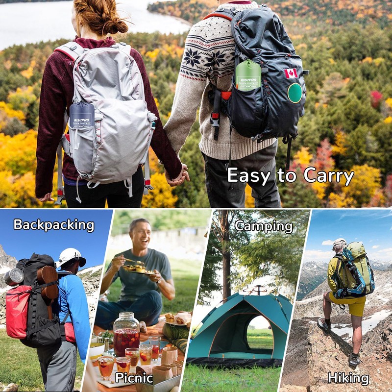 RISEPRO Camping Sleeping Pad Air Mattress - Inflatable Ultralight Ergonomic