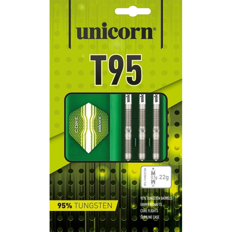 Unicorn Core XL T95, 95 Percent Tungsten Darts, Green, 28