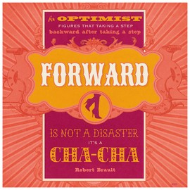 Tree-Free Greetings Premium Refrigerator Magnet, 3.5 x 3.5 Inches, Cha Cha Optimist Themed Inspriational Quote Art (97171)