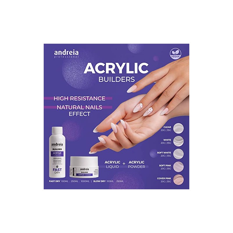 Andreia Professional Acrylic Builder Powder for Nail Extensions - Self