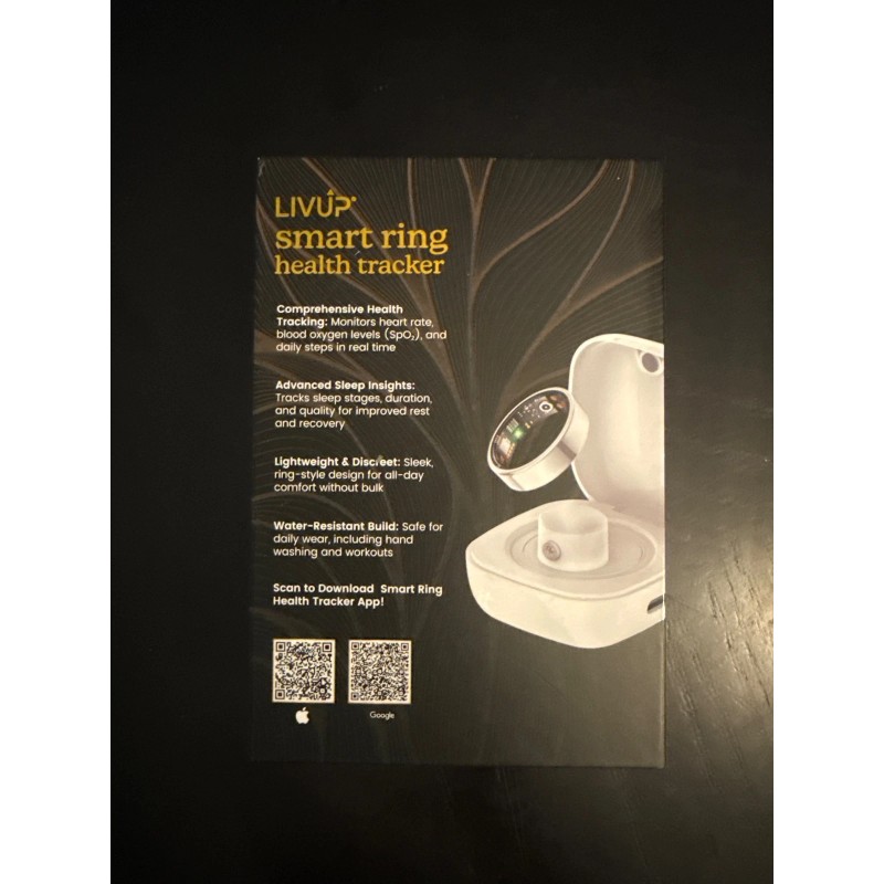 Livup Smart Ring Health Tracker Black Size 7