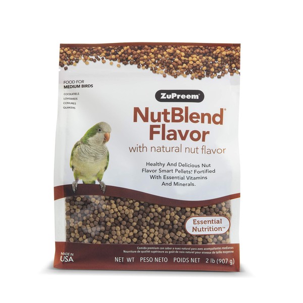 ZuPreem NutBlend Smart Pellets Bird Food for Medium Birds, 2