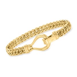Ross-Simons 18kt Gold Over Sterling Cestina-Link Bracelet. 8 inches