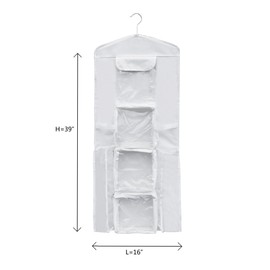 Wrapping Paper Storage Organizers- 2 Pack- Dual Sided Hanging Gift Wrap Station-Clear Compartments for 30” Rolls, Ribbon, Bows & Gift Bags by Elf Stor