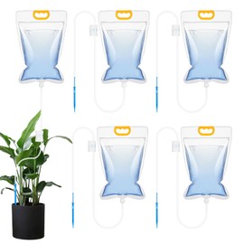 Yooyan 5 Stück 3,5L Pflanzen Bewässerungtropfbewässerungsbeutel, Pflanzen Automatisches Bewässerungssystem Kunststoff, Verstellbarer Durchfluss, Drip Bewässerungsgerät für Innen, Außen, Töpfe