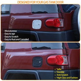 Fuel Filler Door Locking Gas Tank Cap Cover Compatible with Toyota FJ Cruiser 2007-2021, Gas Tank Doors Replacement, Aluminum Gas Cap Fuel Filler Door Cover
