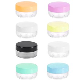 8 Pcs Travel Pots for Toiletries,Travel Bottles for Toiletries,10ML Travels Small Plastic Cream Sample Pot with Lids Loose Powder Cosmetic Mini Containers Toiletry of Tubs Empty Jars to Travel,Camping