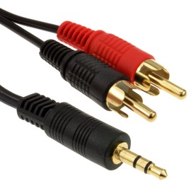 kenable 3.5mm Stereo Jack to 2 RCA Phono Plugs Audio Cable Lead GOLD 1.2m [1.2 metres]