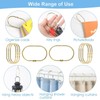Goowin 24 Pcs Shower Curtain Rings, Oval Snap Shower Rings