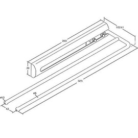 SO-TECH Handtuchauszug Chrom 2-armig Handtuchhalter Länge eingeschoben 325 mm Handtuchstange ausgezogen 495 mm