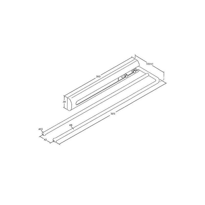SO-TECH Handtuchauszug Chrom 2-armig Handtuchhalter Länge eingeschoben 325 mm Handtuchstange