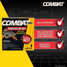 Combat Max Large Roach Killing Bait Stations, Child-resistant, 8 Count (Pack of 6)