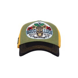 King Kerosin Good Luck Maui Island Trucker Cap Unisex Cap Green / Black Casual Wear Rockwear, Green, Unit size