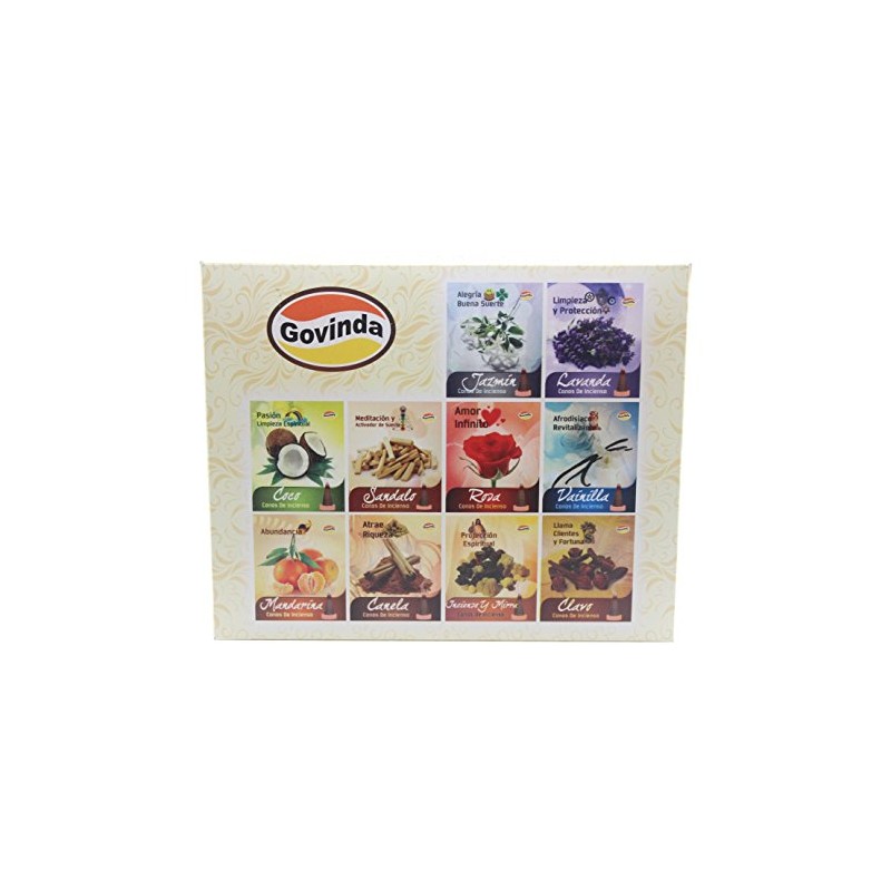 Govinda Incense Cones - Assorted - 12 Packs of 10