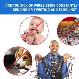 Cat Dog Cord Protectors from Pets No Chew 12ft - 1/4inch，Rabbits Cable Sleeves Cord Management Puppy Proof Covers, Wire Loom Critter Cord Charger Protector Heavy Duty Split Sleeve Automotive Tv，Black