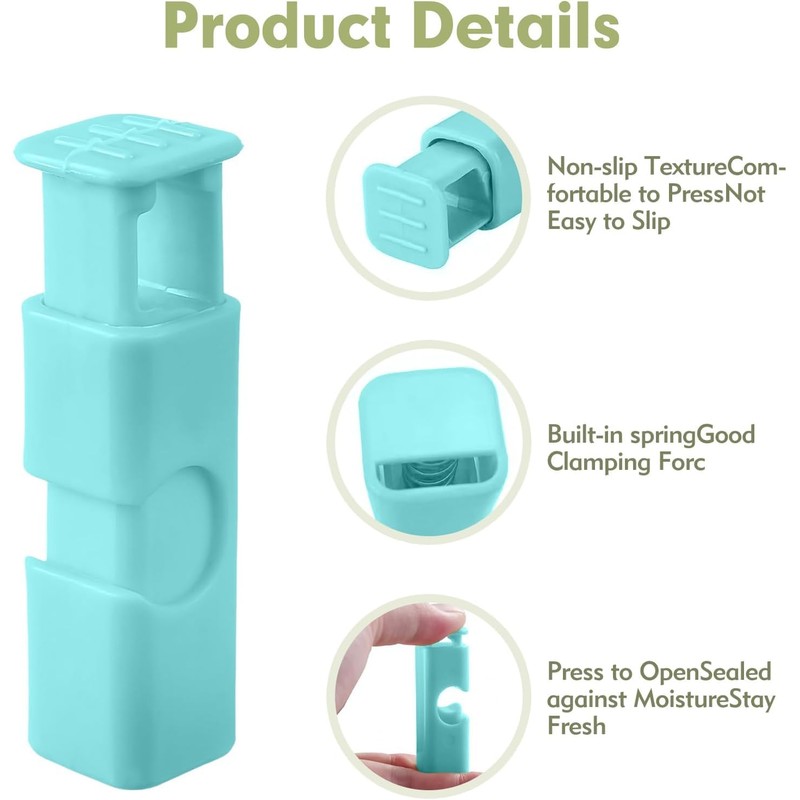 Squeeze Bread Bag Clips, Food Bag Cinch Clips, Easy Squeeze