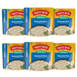Tasty Bite Organic Basmati Rice, Family Size 16 Ounce, Ready to Eat, Microwavable, Vegan, Gluten-Free (Pack of 6)