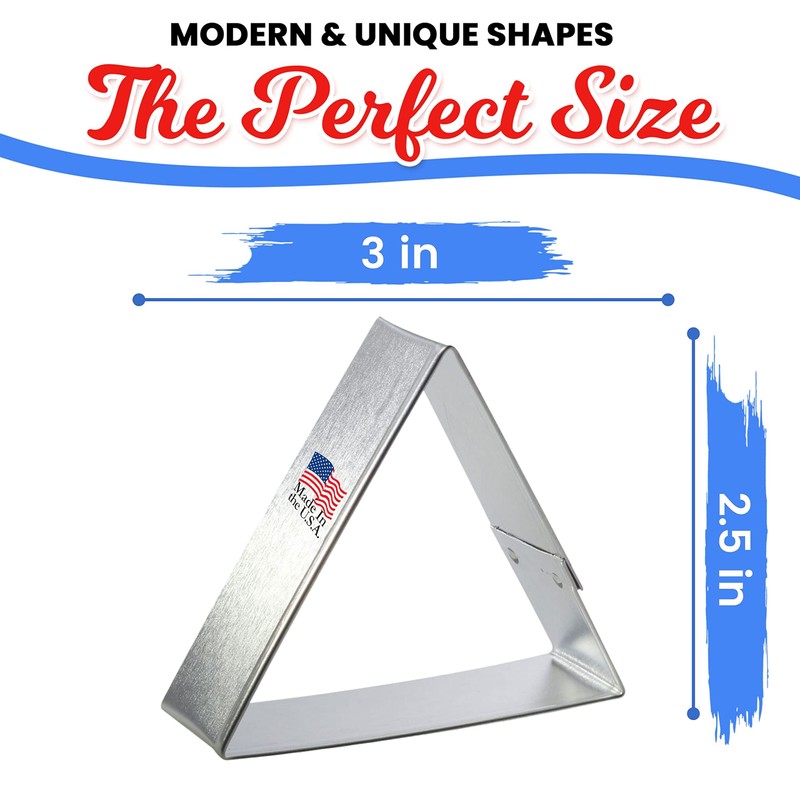 Foose Triangle Cookie Cutter 3 Inch –Tin Plated Steel Cookie