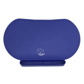 Silicone Children's Place Mat - Baby Mumbo | Food-Grade Quality with Unique Raised Edges for Spill Prevention | Lightweight, Portable, and Spill-Proof Tray (Newborn Navy)