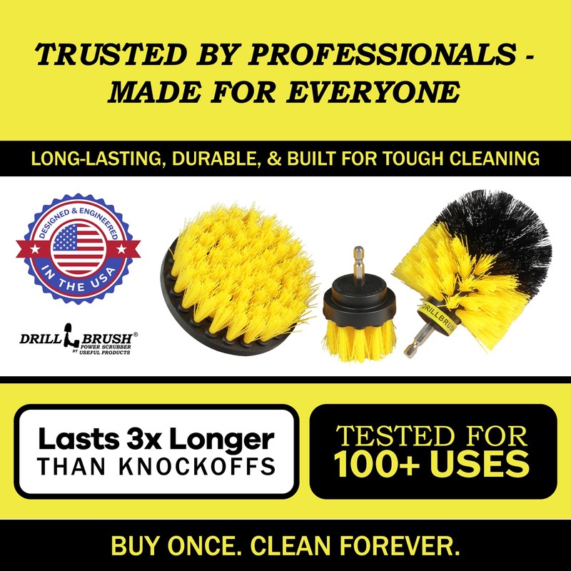 Drillbrush Drill Brush Attachment Set for Bathroom Cleaning – Power