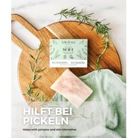 Meina Naturkosmetik - Organic Soap Set, Natural Soaps with Lemongrass, Tea Tree, Rosemary, Lavender and Sandalwood, Certified Organic, Vegan, Sustainable, Handmade, 3 x 100 g