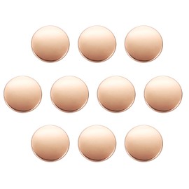 HARFINGTON 10pcs 24L Metal Round Buttons 15mm 5/8" Zinc Alloy Shank Flat Sewing Button Craft Replacement Buttons for Clothing Decoration DIY Accessories, Gold