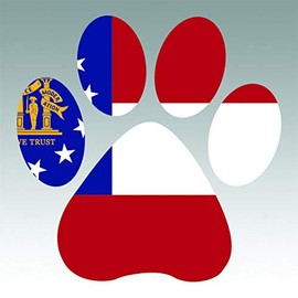 Georgia State Shaped Paw Print Sticker Premium Decal Die Cut Dog Cat Pet Puppy