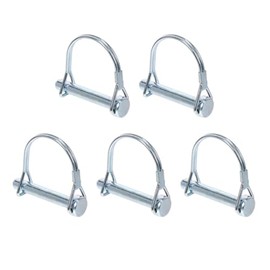 Leliafleury 5Pcs Shaft Locking Pin Trailer Lock Pin With Round Arch Safety Coupler Pin Wire Lock Pin for Track Farm Lawn Trailers Garden (6mm x 55mm)