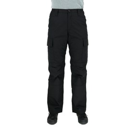 LAPG Women's Stretch Core Cargo Tactical Pants, Elastic Waistband, High Rise, Relaxed Fit, Outdoor Work Pants, Black, 4-Regular