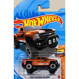 Hot Wheels Chevy Silverado Off-Road [Orange], Hot Trucks 2/10, 185/250, 1:64 Scale Diecast Vehicle