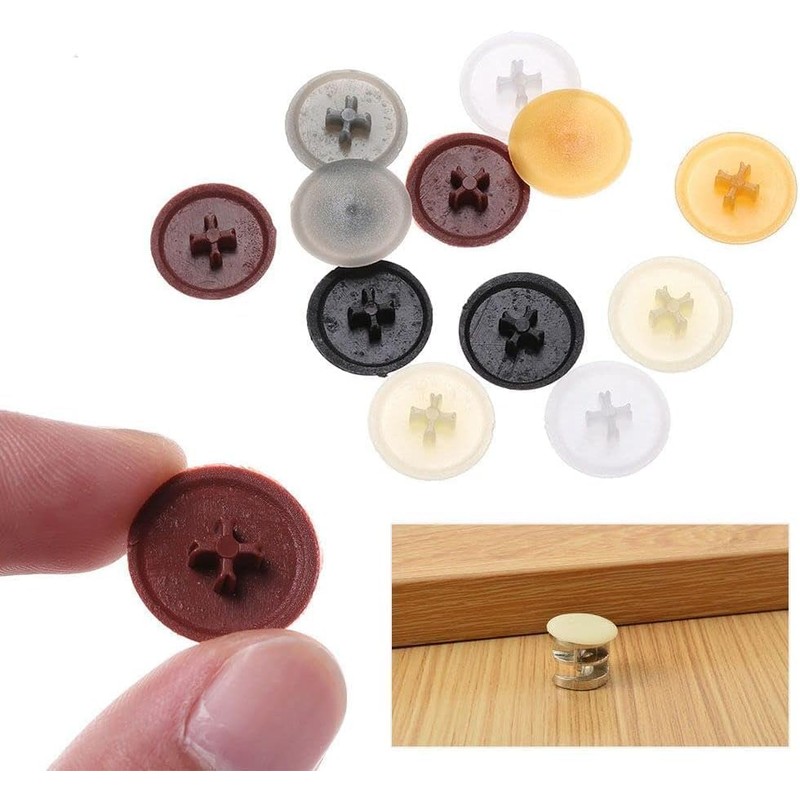 100 Pcs 17mm White Easy to Install Screw Cap Covers