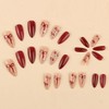 LRKNNO Red Press on Nails Almond Medium Fake Nails with