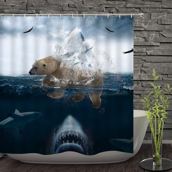 HUAZIYU Personality Creative Polar Bear Deep Sea Shark Background Modern