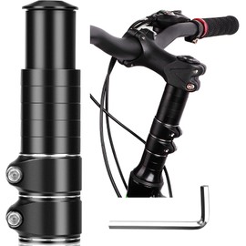 BEAUGIREW Bike Handlebar Extender Bike Stem Riser Extender MTB Handlebar Extension with Hex Key for 28.6mm Fork, Aluminum Alloy Black