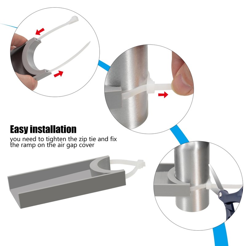 LUAATT Dishwasher Air Gap Cover Water Ramp,3" Ramp Helps Guide