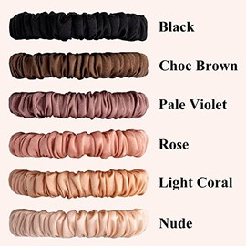 VLOMOT Juego De 6 Coleteros De Seda De Morera 100 % Pura Para El Cabello Con 6 Colores Elegantes Para El Día A Día, Coleteros De Seda Para El Cuidado Del Cabello Sin Daños () 6 Unidades (Paquete De 1) Rosa