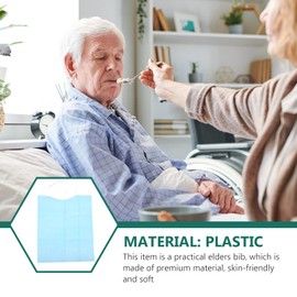 Artibetter Disposable Adult Bibs for Eating Waterproof Adult Bibs Disposable Adult Poly Bibs Disposable Bibs For Adults