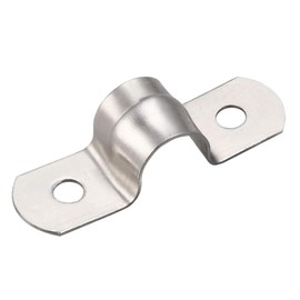 sourcing map Rigid Pipe Strap 10 mm (0.4 Inch) Clip Clamp 2 Hole 304 Stainless Steel Pack of 20