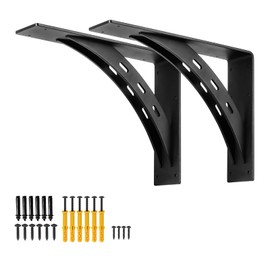Heavy Duty Shelf Brackets (Set of 2) - 16" x 12" Max Load 1100 Lbs - Premium Alloy Metal Mantel Brackets