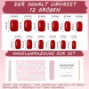 24 Stück French Rosa Glitter Falsche Nägel Zum Aufkleben -