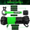 YUNFUER Synthetic Winch Rope Cable Kit, 3/16" x 50ft 8500LBS