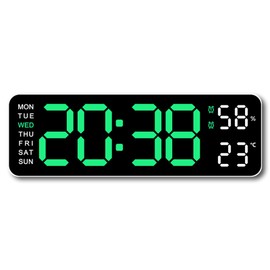 Creative Weather Clock with Week Date and Temperature Display On Same Screen 2. Adjustable Brightness ABS Alarm Clock, Style 3
