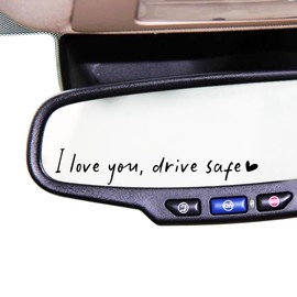 Set of 12, I Love You Drive Safe Mirror Decal, New Car Decal, Rearview Mirror Car Decal, Mirror Decal Vinyl Decal, Gift For Her Car, Mirror Decal Gift, Car Sticker, New Driver Gift, 3.9 inch