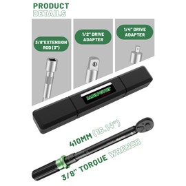 LLAVETOR 3/8 Drive Clic Torque Wrench Inch Pound, 7.38-81.18 ft.lb, ±3% Accuracy, Adjustable Torque Wrench for Bike, Motorcycle, Car Spark (4PCS (10-110NM))