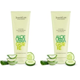 Jean & Len Duschgel Aloe Vera & Gurke, f√ºr alle Hauttypen geeignet, vegane Pflegeformulierung, f√ºr ein belebendes Hautgef√ºhl, pH-hautideal, veganes Duschgel, 250 ml (Packung mit 2)