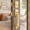 Moquin Brushed Gold Square Front Door Handle Set, Heavy Duty