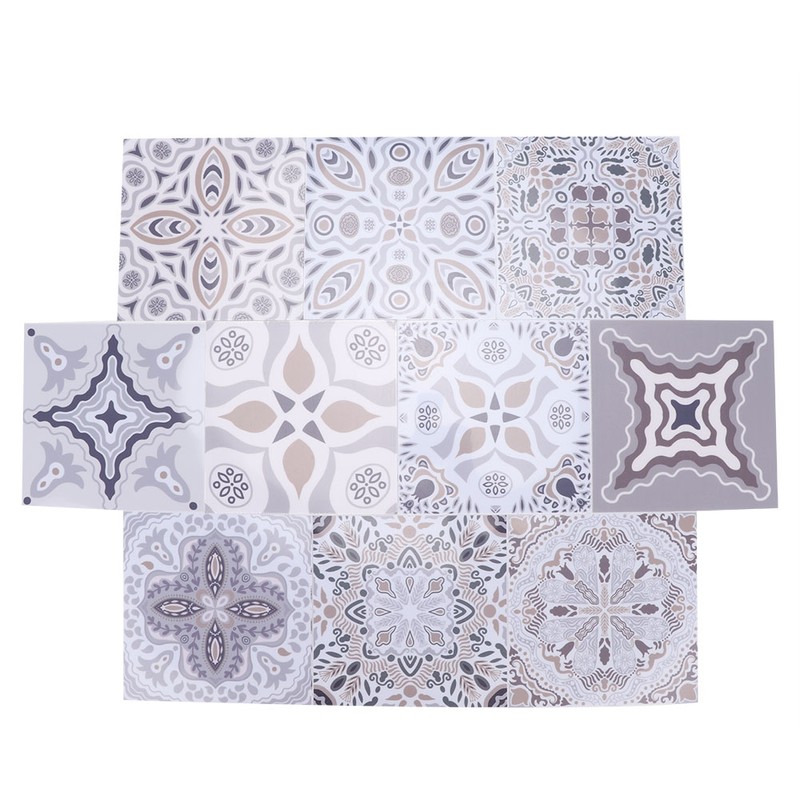 10pcs Self adhesive PVC Tile Floor Stickers Bathroom Kitchen Wall