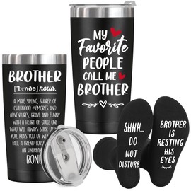 Gifts for Brother,Brother Gifts from Sister,Brother Christmas Gifts,Birthday Gifts for Brother Adult,Funny Gag Gifts for Brother,Best Gift Ideas for Little Brother,Big Brother,Men,20 oz Tumbler+Socks