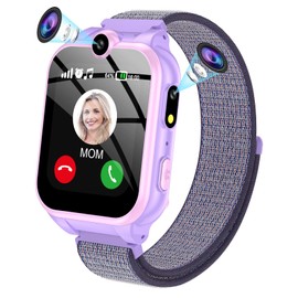PTHTECHUS Smartwatch Teléfono para niños - Reloj Inteligente conversación bidireccional Chico Chica con SOS 18 Juegos Música Reproductor de MP3 HD Cámara Calculadora Linterna Temporizador de Alarma